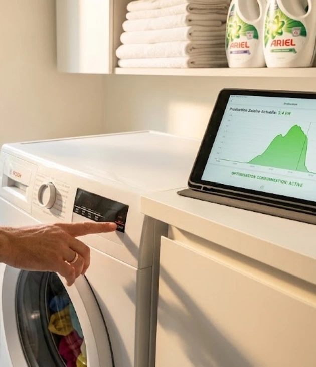 Usages domestiques déplacés vers les heures de production solaire