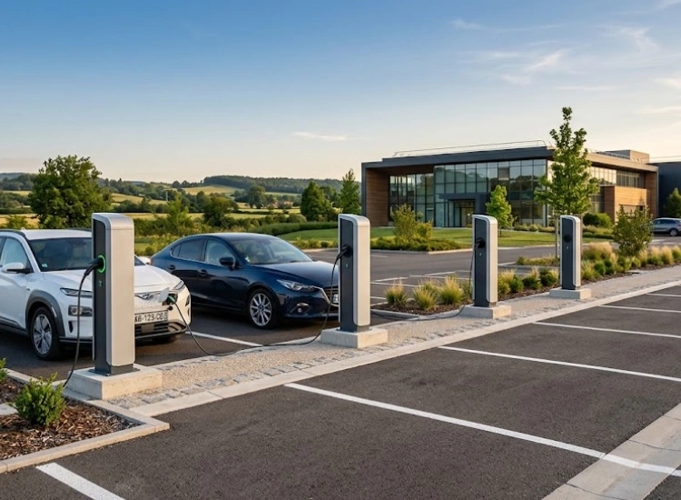 Borne de recharge murale installée et livrée dans un garage
