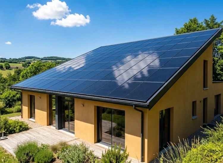Installation photovoltaïque terminée sur une toiture du Nord-Isère